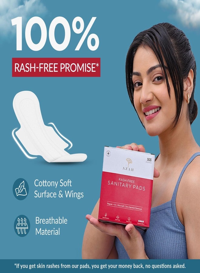 AZAH Sanitary Pads for Women XL [Pack of 15] 100% Rash-Free sanitary napkins | 3x More Absorption, Cottony Soft and Dry Top Cover for heavy Flow | Toxin Free, Locks Odour, Leak-Proof - Image 2